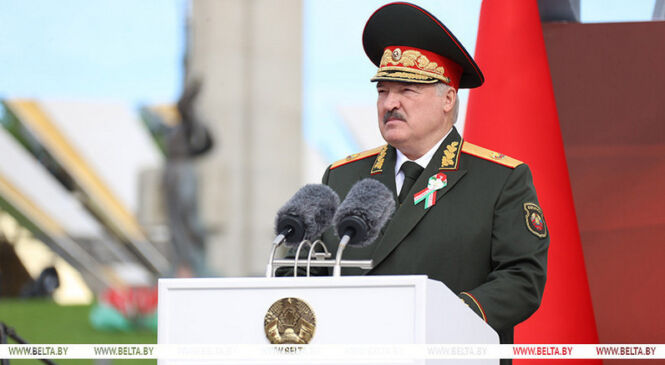 Выступленне Лукашэнкі на ваенным парадзе, прысвечаным 80-й гадавіне вызвалення Рэспублікі Беларусь ад нямецка-фашысцкіх захопнікаў