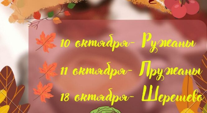 11 октября 2025 года с 8.00 до 16.00 часов на площади по ул. Советской в г. Пружаны пройдет районная ярмарка «Пружанская восень»